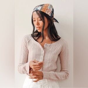 Free People Cropped Mimi Cardigan Sugar Crystals XS